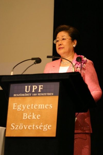 Hak Ja Han Moon speaking