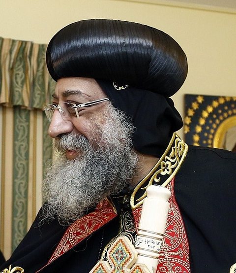 Pope Tawadros II in Coptic vestments